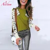 Women's Sweaters Aselnn 2021 Autumn Winter Leopard Printed Sweater Women Long Sleeve O Neck Casual Knitted Pullovers Feamle Streetwear Cloth