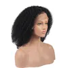 Afro Kinky Curl Koronka Peruka 13 * 4 13 * 6 Lacetal Natural Black 130% 150% Gęstość Ludzkich Włosów Peruki dla kobiet