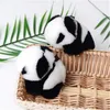 Echtes echtes Kaninchen/Rex Fell Pandabär Pompom Ball Taschenanhänger Schlüsselanhänger Schlüsselanhänger Zubehör Handy Geldbörse Handtasche