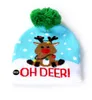 Родитель Дети Рождество светодиодное освещение Hat Cap для детей взрослых Гибкость вязания Снежинка Рождественская елка Deer LED Beanie Hat