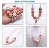 Baby chunky roze kralen ketting zeemeermin hanger handgemaakte touw ketting voor meisjes kinderen DIY bubblegum kralen ketting