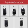 Caixa de chave de couro genuíno para Peugeot Novo 308 3008 301 2008 508 4008 5008 408 Ringos de passagem LOGO DE METAL Lock LOGOTO1324015