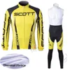 Mens Scott Winter Thermal Fleece mangas compridas de ciclismo Jersey Bib Calças conjunto Mountain Bike Roupas Racing Sportswear Ropa Ciclismo Y21031304