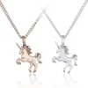 Licorne Colliers Mode Femmes Licorne Cheval Pendentif beau Collier Placage Chaîne Ras Du Cou Bijoux De Noël Beau Cadeau Cheval Collier