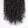 Afro Kinky Curly Ponytailアフリカ系アメリカ人のラップブラジルの禁煙の人間の髪の描画パフポニーテールクリップ140g