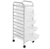 Free shipping US STOCK Wholesales Clear 10-Drawer Organizer Cart Rolling Cart