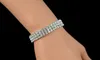 Strass Braut Armbänder Elegante Reihe Stretch Braut Armreif Silber Kristall Prinzessin Hochzeit Party Abend Schmuck Für Mädchen Frauen