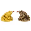 Feng Shui-moneda de sapo, suerte, riqueza, rana dorada china, moneda de sapo, decoración para el hogar y la Oficina, adornos de mesa, YLM9769 de la suerte