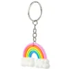 100st / mycket kreativ färgstark regnbåge moln silikon nyckelkedja flicka väska mångsidig mode hänge gåva