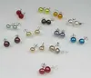 13 Color 7-8mm Natural freshwater Cultured Pearl Silver Stud Earrings