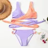 Seksi Plaj Bikini Avrupa ve Amerika Bikini Dış Ticaret Renk Eşleştirme Seksi Bandaj Bölünmüş Mayo Sınır Münhasır
