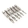 Freeshipping 6 Unids / set brocas para metal Desbarbado Avellanado Broca Hexagonal HSS 1/4 Vástago SAE Broca Combinación Bit Set kit de brocas