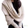 Whole Fashion Style Women SolidSleeve Crochet Knit Long Soft Wrap Shawl Scarves Novelty 1EKJ3941056
