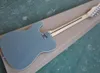 Metallic silver elektrisk gitarr med rosewood fretboard, vit pickguard, 22 frets, kan anpassas som begäran