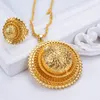 Shamty Etiopski Zestawy Biżuterii Bridal Pure Gold Kolor Afryki Kolczyki ślubne Naszyjniki Pierścieni Ustawia Habesha Style A30036 J190705