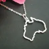 10PCS Outline Commonwealth of Australia Country Map Necklace Simple Adoption Continent Australian State Sydney Profile Necklaces