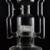 JM Flow Dubbele armleuning glazen waterpijp dubbele filtratie recycler glazen waterpijpen voor roken 18 inch met 22 filterbuis en glazen nagel