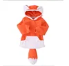 Neuer Kinderkopf 2-Farben-Pullover Explosionsmodelle Baby Kinder niedliche Tierform Fuchs Kapuzen-Langarmpullover