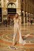 Muse by Berta Mermaid Wedding Dresses Spaghetti Straps High Side Split Lace Backless Bridal Gowns Sweep Train Beach Vestidos De No6061009