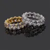 1 de Row Homens Ténis Solitaire Coração Zircon Anel de cobre encanto do ouro Cor Prata Ice Fora Cubic Zircon Anéis Moda Hip Hop Jewelry