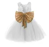 Princess Girl Wear Sleeveless Bow Dress för 1 år födelsedagsfest småbarnsdräkt sommar för evenemang tillfälle vestidos spädbarn6110774