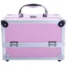 I saldi!!! Commerci all'ingrosso Spedizione gratuita SM-2176 Alluminio Trucco Train Case Jewelry Box Cosmetic Organizer con specchio 9 "x6" x6 "