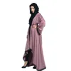 Kväll Abaya Maxi Klänning Muslim Kvinnor Dubai Style Kvinnor Öppna Fram Kaftan Abaya Muslim Cardigan Jilbab Lace Gown Dress Z411