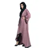 Evening Abaya Maxi Dress Muslim Women Dubai Style Women Open Front Kaftan Abaya Muslim Cardigan Jilbab Lace Gown Dress Z411