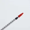 Dispensing Syringes 1cc 1ml Plastic with Tip Red Cap Pack of 100