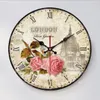 3D Vintage Wall Clock Silent Wood Clock Europe Style Large Wall Clocks Home Watch Time Kitchen Bedroom Living Room Home Decor