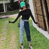 Harajuku Hohe Taille Jeans Frau Hit Farben Patchwork Denim Hosen Boyfriend-Jeans Mode damen Streetwear Koreanische kleidung neue
