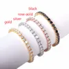 Iced Zircon Tennis Chain Armband Men039S Hip Hop Jewelry Copper Material Gold Silver Rose Color Box Clas CZ Armband Link 181408820