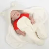 Nyfödd fotomslag Swaddle Wrap Winter Cotton Plush Hooded Climbing Suit Baby Jumpsuit Bag 012m Q1905203133171