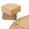 Cartón 50pc mini caja TAMAÑO 5.5cmx5.5cmx2.5cm DIY Papel Kraft caja de jabón de regalo de la joyería Embalaje