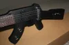 Chitarra elettrica a forma di pistola nera opaca a sinistra con tastiera di palissandro -cancana essere personalizzata come richiesta5243413