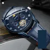 トップブランドTevise New Men Watch Automatic Mechanical Watch Moon Phase Tourbillon Sport Wristwatch Leather Strap Relogio Masculino257058638