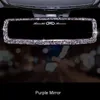 Övrigt Interiörtillbehör Rhinestone Car Bakövning Spegel Inredning Charm Crystal Bling Diamant Ornament Bakifrån Skydd Kvinnor Auto Tillbehör1