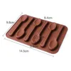 Bakeware Silicone 6 furos Colher Forma Chocolate moldes de silicone DIY Cake Decoration Moldes Jelly Ice Baking Mould