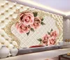 modern behang voor woonkamer Europees zacht pakket roze bloem 3d wallpapers achtergrond muurschildering