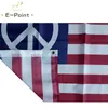 Bandiera del segno di pace americano USA 3 * 5 piedi (90 cm * 150 cm) Bandiera in poliestere Bandiera decorazione casa volante giardino Bandiera Regali