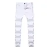 Jeans homme Stretch Slim couleur Denim Chino pantalon pour pantalon Jeans décontracté pour homme hommes Sweat vêtements kaki noir rouge White252f