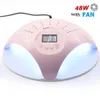 Sun 48W Dual UV LED Nail Lamp Dryer 22 LED Asciuga unghie per tutti i gel con pulsante anni '30 / '60 Tutto per unghie con lampada per manicure