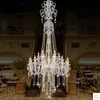 Pendant Lamps large stair luxury crystal chandelier modern long K9 Lobby hotel LED candle