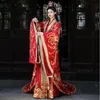 The Fairy Tang Suit Hanfu Stage wear Chinese Ancient Women Dress Floral Vintage Queen Princess red wedding Dress TV Film Performance Costume