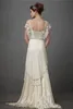 Suknie ślubne z kości słoniowej z 1920 roku z rękawami Catherine Deane Lita Modest Fairy Lace Szyfonowa V Neck pełna długość 2019 Bridal Gow264f