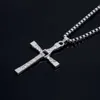 Gold Silver Male Necklaces & Pendants Fashion Movie Jewelry The Fast and The Furious Toretto Men Classic Cross Pendant Necklace