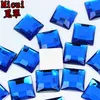 Micui 100pcs 14mm Mix color Acrylic Rhinestones Flatback Beads Square Strass Crystals and Stone For Clothes Dress Craft decoration ZZ788