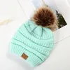 Ragazza Women Wool Caps caldo a 12 colori Solido Oreria invernale Protezione a maglia a maglia