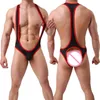 Sexy Herren-Unterhemd, Netz-Bodysuit, Suspensorium, offener BuPajamas-Slip, Unterwäsche-Stil, Trikot, Wrestling-Singlet-Badeanzug, New291S