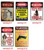 New warning gun shooting danger area metal tin signs home coffee pub bar store decoration wall plates poster painting art crafts